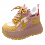 10CM Uued &Otilde;huv&otilde;rgust Naiste Vabaajajalatsid K&otilde;rge Platvorm Kiilkontsad Tossud Mood Naiselik Naised 2024 Kevad S&uuml;gis Rula Jalatsid 38 kollane