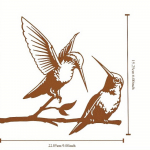 1 t&uuml;kk. K&uuml;tkestav koolibripaari ornament &ndash; ​​peen aiakunstiteos, koduaia kunstiteos ja puukaunistusega koolibri must