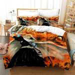 Anime Bleach Kurosaki Ichigo Voodipesu Komplekt Poistele T&uuml;drukutele &Uuml;heinimese Queen Suurus Tekikott Padjap&uuml;&uuml;r Voodi Lastele T&auml;iskasvanutele Kodutekstiil 135x200cm 2pcs black