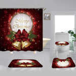 J&otilde;uluvannitoa du&scaron;ikardin 4 tk lumememme j&otilde;uluvana mustriga veekindel du&scaron;ikardin WC kattematt libisemiskindel vaip