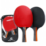 1 paari lauatennise reketite komplekt Professionaalne kummist s&uuml;sinikust pingpongi reket, l&uuml;hike pika k&auml;epidemega lauatennise treeningm&otilde;la 2 PCS Short handle
