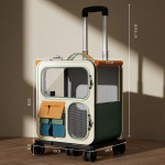 Universaalsete ratastega kassiseljakott Pehmepoolsete k&uuml;lgmiste lemmikloomade reisikott, mis on eemaldatav auto telkimiseks &otilde;ues lemmiklooma jalutusk&auml;ru