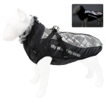 Veekindlad suured koerariided Talvine koeramantel rakmetega karvase kaelarihmaga soojad lemmikloomariided Suure koera jope Labradori buldogi kost&uuml;&uuml;m 6XL black