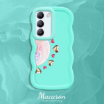 V&auml;rvitud muster Big Wave Edge pehme silikoon materjal Macaron telefoni &uuml;mbris p&otilde;rutuskindel kaitsev kummist korpus OnePlus Vivo Motorola Moto jaoks Vivo V25 5G sinine