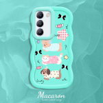 V&auml;rvitud muster Big Wave Edge pehme silikoon materjal Macaron telefoni &uuml;mbris p&otilde;rutuskindel kaitsev kummist korpus OnePlus Vivo Motorola Moto jaoks Vivo Y28S 5G roosa