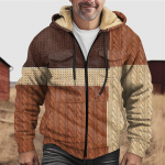 Meeste talvine t&otilde;mblukuga kapuutsiga fliisist kampsun Patch Pocket vabaaja jakiga S