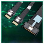 Gen5 MCIOX8 Slimline SAS 8i kuni Dual SFF-8654 4i Serveri Andmeedastuse Adapter 0.5m must