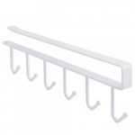 Raud 6 konksu hoiuriiul Riidekapp Metallist riiulite all Kruus Tassi riidepuu Vannituba K&ouml;&ouml;k Korraldaja Rippriiuli hoidik must