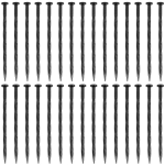 90/30 tk 8-tollised plastikust maastiku&auml;&auml;rsed naelad Ankurdusnaelte spiraaliga maastikuvaiad umbrohut&otilde;kke sillutuskivide jaoks 30pcs must