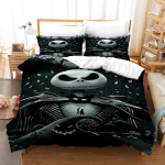 3 tk kuninganna suuruses tekikoti komplekti, Nightmare Before Christmas Jack ja Sally roosikaunistusega voodipesukomplekt 2/3 tk pol&uuml;ester tekikate 135x200cm 2pcs
