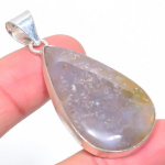Plume Agate Handmade 925 Sterling Silver Jewelry Pendant 2.21 t4t79