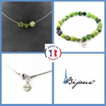 Pierres et Min&eacute;raux. Parure bijoux Bracelet Collier 3 perles Jade Nephrite de Xiuyan Chine. Taille personnalisable.