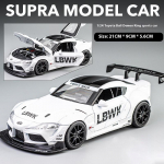 1/22 Skaala Toyota Supra Sulamist V&otilde;idus&otilde;iduauto Mudel Die-cast Heli ja Valgus Tagasit&otilde;mbamine Heliefekt Dekoratsioon Kollektsioon Kaunistused Poiste Kingitus valge