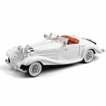 M&otilde;&otilde;tkava 1/32 Mercedes Benz 1936 500K Vanaaegne Auto Sulamist M&otilde;&otilde;tkavas Automudel Valatud Metallist Miniatuurauto Heli ja Valgusega Laste M&auml;nguauto S&otilde;iduk valge