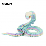 Helendav 30 cm 3D prinditud kobra madude kaunistus 3D prinditud loomad kirjutuslaua aksessuaarid toakaunistus Kontori laua ussi aasta ornament Matte Rainbow (Effect Random) -40cm