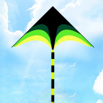 Kite Prairie Kite 1,2M Lihtne lennata T&auml;iskasvanud Lapsed Lohe kolmnurk Tuulelohe Lihtne paigaldada roheline