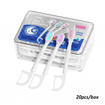 20tk/karp Mini &uuml;hekordselt kasutatav kahekordse l&otilde;hkeva helmega hambahari Kaasaskantav multifunktsionaalne suupuhastus topelt hambaniidiga hambahari 01