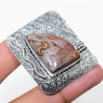 Laguna Lace Agate Handmade 925 Sterling Silver Jewelry Pendant 1.69 d9f87