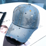 Naiste punk, l&auml;ikiv Rhinestone'i teksariidest pesapallim&uuml;ts Hip Hop Star Snapback Peaked Hat Y2K Korea T&uuml;druk Isa Trucker p&auml;ikesekaitsem&uuml;tsid Style 3