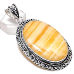 Natural Calcite Agate Gemstone 925 Sterling Silver Jewelry Pendant 2.68 j9l57