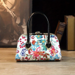 2024 Fashion Embroidered Diamond Handbag - Large Capacity Crossbody for Moms valge