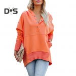 Naiste suurte m&otilde;&otilde;tudega kapuutsiga pusa, n&ouml;&ouml;bitav V-kaelusega pikkade varrukatega &uuml;le pea kantav topp taskutega kevad-s&uuml;gis-talveks XL piparm&uuml;ndiroheline v&auml;rv