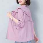 Naiste jope Tuulejope Naiste pikkade varrukatega jakid Kapuutsiga vabaaja mantel lahtised &uuml;ler&otilde;ivad p&auml;ikesekaitses&auml;rk XXXXL