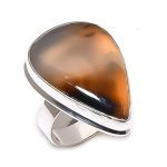 Montana Agate Gemstone Handmade 925 Sterling Silver Jewelry Ring Size 9 r2a72