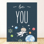 Lastetoa seinakunst L&otilde;uendimaal P&otilde;hjamaade plakatid ja tr&uuml;kised Seinapildid T&uuml;druk Poiss Lastetoa sisustus Astronaut Planet Rocket Quotes Ilma raamita 21*30cm