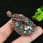 Spiny Oyster Handmade Copper Wire Wrap Jewelry Pendant 2.75 h9q86