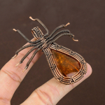 Baltic Amber Handmade Copper Wire Wrap Spider Pendant 2.56 s1u73