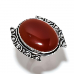 Red Carnelian Handmade 925 Sterling Silver Jewelry Ring Size 8 d9i93