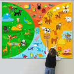 Vilditud tegevustahvel Laste hariduslik teadus- ja haridusm&auml;nguasjad &Otilde;ppetahvel Imiku tegevus&otilde;ppuse haridustahvel Earth Farm Animal Storyboard; 26 * 38