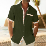 Hawaii s&auml;rk meestele, meeste vintage n&ouml;&ouml;pidega keeglis&auml;rgid l&uuml;hikeste varrukatega suvine rannas&auml;rk XXL