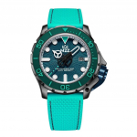 M2Z Diver 200 Safiirklaas Hall Roheline Rihm Roheline Tihvt Automaatne Sukeldujakell 200-011 200M Meeste Kell roheline