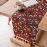 Džuudist lauajooksja, talumaja stiil, boho lauajooksja, moodne talumaja dekoor, rustikaalne kootud puuvillane heegelpits 30x120cm beež