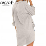 QICED Naiste mood vabaaja &uuml;hev&auml;rvilise tr&uuml;kiga pikkade varrukatega POLO kaelusega pluusid ja s&auml;rgid S