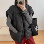 Mood Talvine Soe Vest Naine Varrukateta Parka Vabaaja Paks Naiste Jakk S must