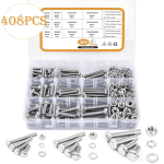 408tk200tk84tk304 roostevaba terase v&auml;liskuuskantpoldi mutri komplekt M4M5M6M8 kuuskantkruvi 408pcs Hexagon Bolt M5M6M8