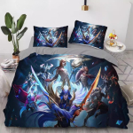 League of Legends mikrokiud voodipesukomplekt Laste sulet&auml;idisega tekikate Teismelise t&auml;iskasvanu m&auml;ngumustriga Komplekt Toakujundus 3 osa 90x200cm gray