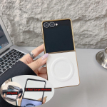 Luksuslik Busine Sle Bla Magnetiline Nahast Telefoni&uuml;mbris Samsung Galaxy Z Flip 7 6 5 4 3 jaoks, &Otilde;huke Plaatimisraam, Juhtmevaba Laadimine, P&otilde;rutuskindel Kaitsekate Galaxy Z Flip7