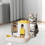 Automatic Pet Feeder and Waterer 2 in 1 Anti Slip Large Capacity Feeding Station for Cats Small