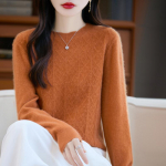 Naiste ka&scaron;miirkampsun Qinghe ka&scaron;miir 30% ka&scaron;miir 70% vill s&uuml;gis-talvine pullover soe ja moekas XL oranž