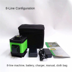 12.8.16 Line &uuml;lit&auml;pse lasertasandi infrapuna automaatne nivelleerimine rohelise valguse projektor 360&deg; horisontaalne vertikaalne m&otilde;&otilde;tmise t&ouml;&ouml;riist Uus