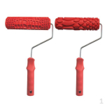 2pcs Embossed Texture Wall decor DIY Brush Tools Painting Roller Sleeve With Handle