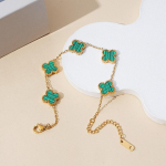 Roostevabast terasest neljalehelisest ristikust k&auml;ev&otilde;ru ei kaota v&auml;rvi Naiste titaanterasest Senior Sense Ins Style Ehted 18k roheline