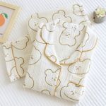 Naiste pidžaama 2-osaline komplekt 100% puuvillane marli pikkade varrukatega p&uuml;ksid Lilleline pidžaama koduriietus Daamide pidžaama Naiste &ouml;&ouml;riided XL