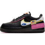 Nike Air Force 1 Low Shadow Eemaldatavate Plaastritega Must Roosa Naiste Tossud CU4743-001 36