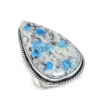 Natural K2 Blue Azurite Gemstone 925 Sterling Silver Jewelry Ring Size 7 j5p75