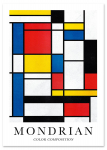 Plakat mondrian kompozycja kolorystyczna 30x40 cm